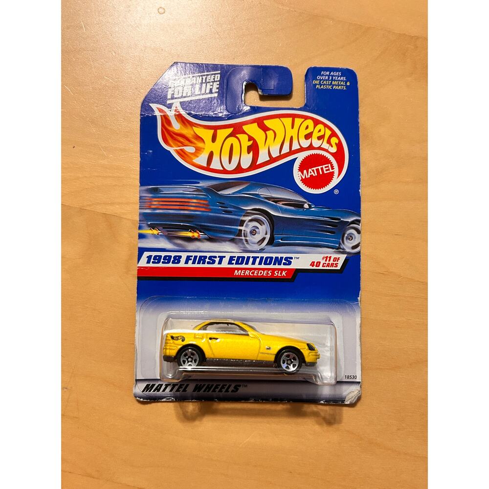 Hot Wheels 1998 First Editions Mercedes SLK Yellow Die Cast Car #11 of 40